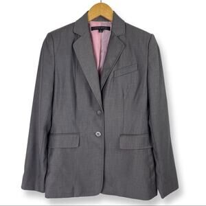Anne Klein Womens Blazer Taupe Gray Lined Office Business Careerwear Work Size 4